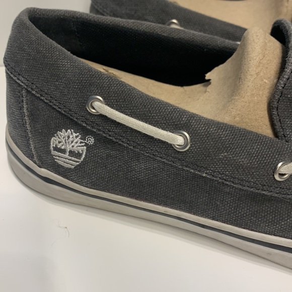 Timberland- US 10.5 gray canvas loafers boat shoes - Picture 2 of 8